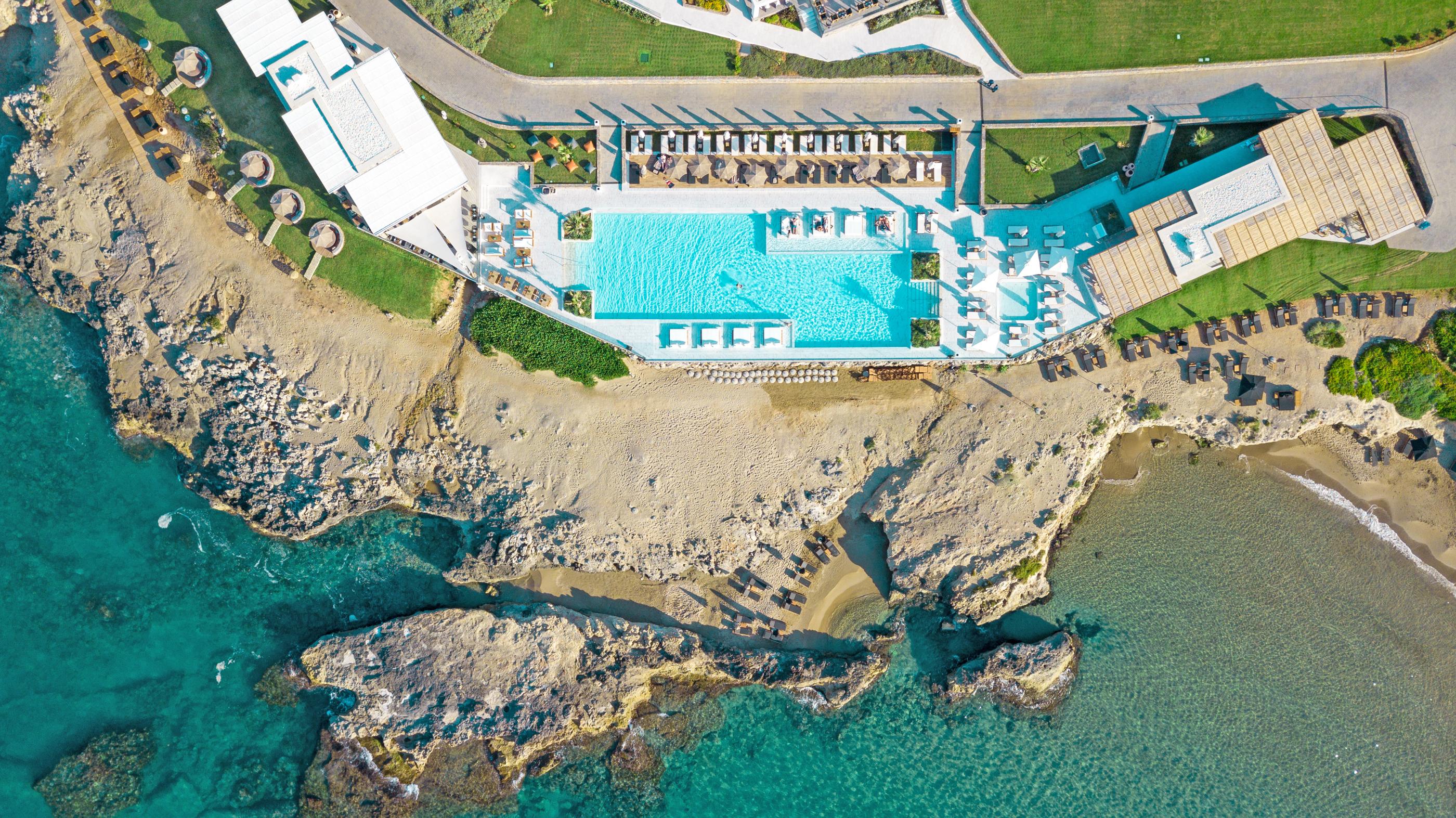 Abaton Island Resort & Spa Hersonissos  Exterior photo Aerial view of the pool