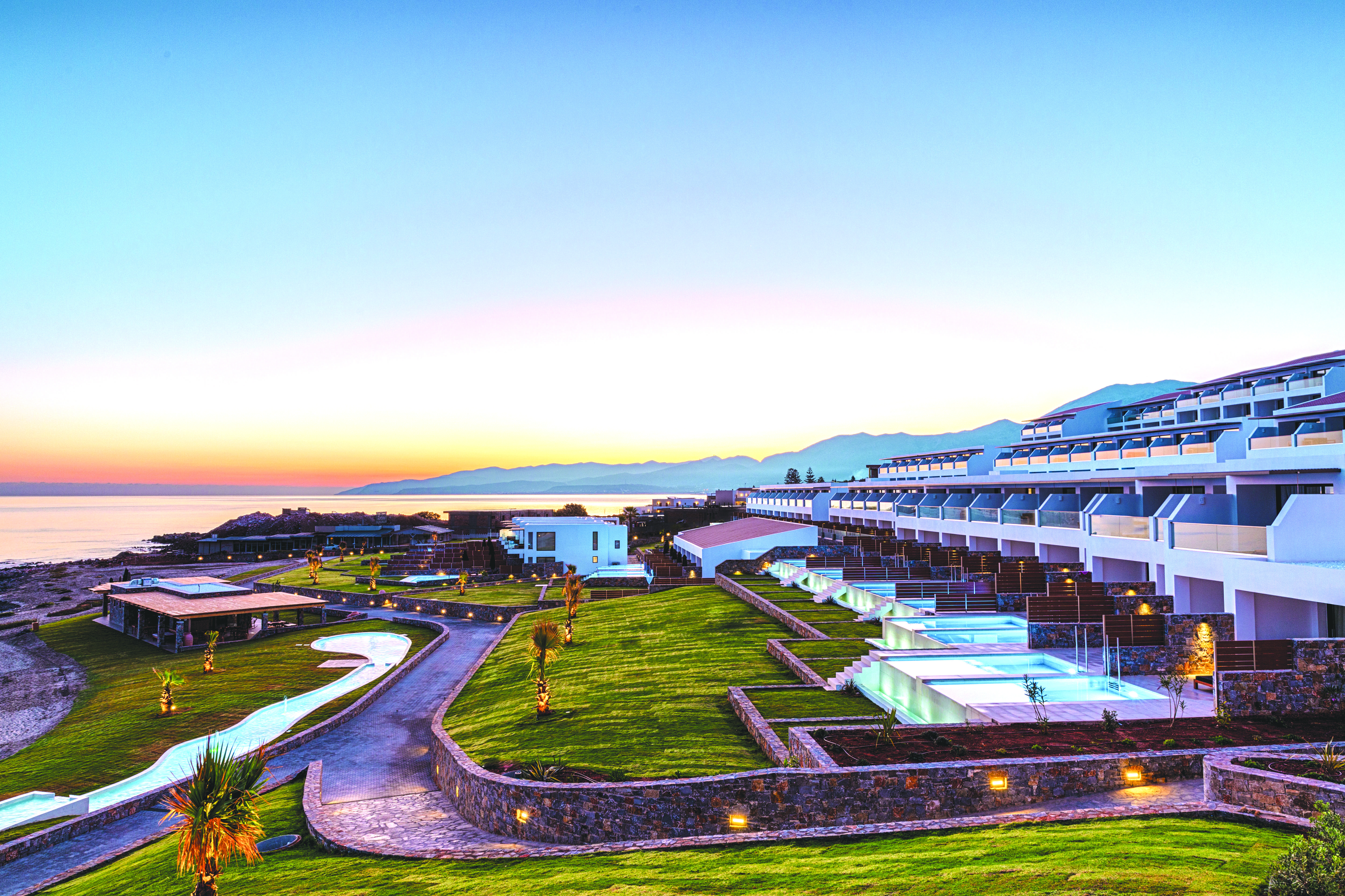 Abaton Island Resort & Spa Hersonissos  Exterior photo The resort at sunset